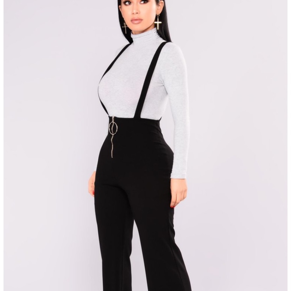 Fashion Nova Black Stretch Overall